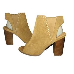 Urban Outfitters Chelsea Tan Suede Sling Back Open Toe Heels Size 10  SB13